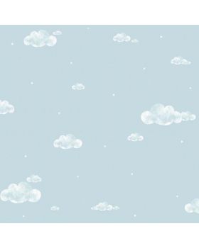 Papel pintado infantil nubes azul blanco 079gPIP