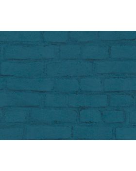 Papel pintado ladrillo azul