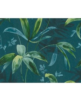 Papel pintado plantas hojas verde azul 377044gJUN