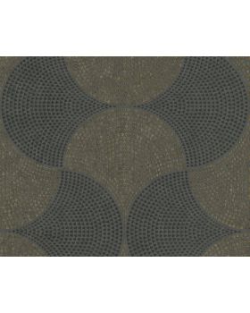 Papel pintado geométrico curvas marrón gris 380274gCUB