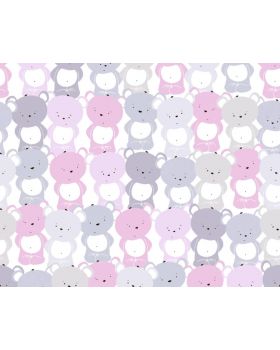 Papel pintado infantil osos azul  rosa gris 38129g2gLL