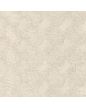 Papel pintado geométrico curvas beige 001gCHI
