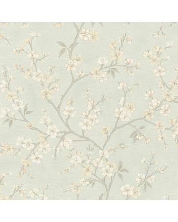 Papel pintado flores azul 001gHAR
