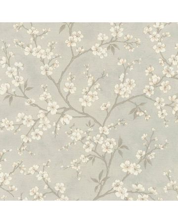 Papel pintado flores gris 003gHAR