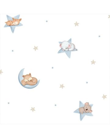 Papel pintado infantil elefantes osos zorros 003gPIP