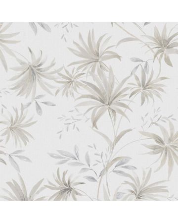 Papel pintado plantas beige blanco 004gOGN