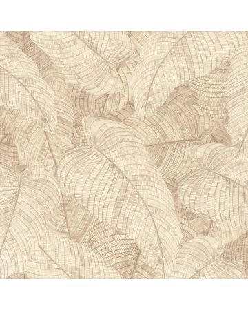 Papel pintado hojas grandes beige 005gPAR