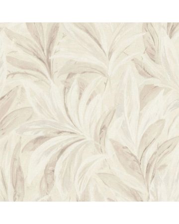 Papel pintado hojas beige blanco 006gBOT