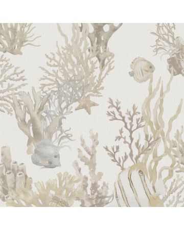 Papel pintado arrecife beige blanco 006gOGN