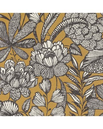 Papel pintado flores hojas 007gMAD