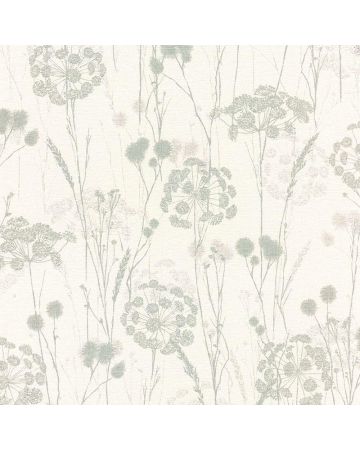 Papel pintado plantas gris 007gSER