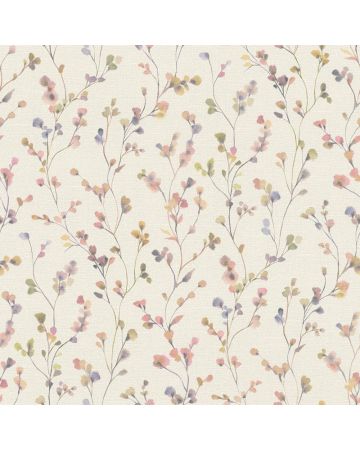 Papel pintado flores rosa beige 009gHAR