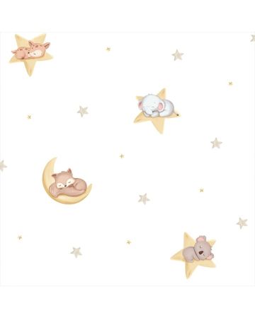 Papel pintado infantil elefantes osos zorros 010gPIP