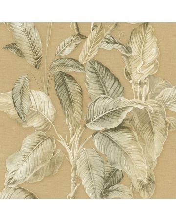 Papel pintado hojas verde marrón 012gNAT