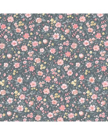 Papel pintado flores rosa azul 018gGAR