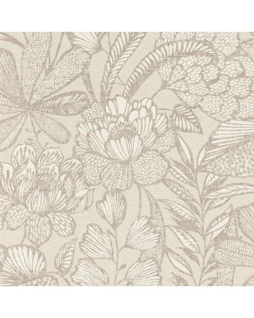 Papel pintado flores hojas 018gMAD