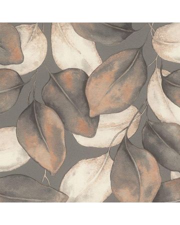 Papel pintado hojas beige gris 022gNAT