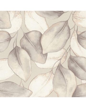 Papel pintado hojas gris beige 024gNAT