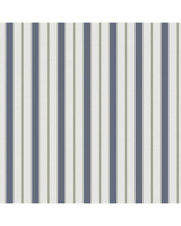 Papel pintado rayas Royal azul verde blanco 025gSTR