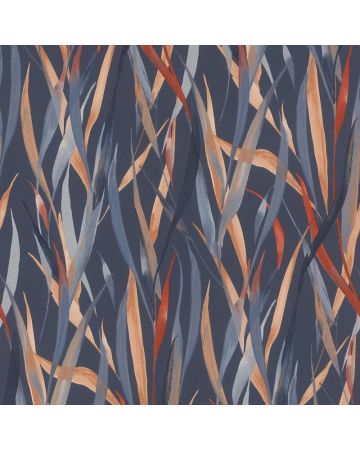 Papel pintado hojas azul rojo marrón 027gPAR