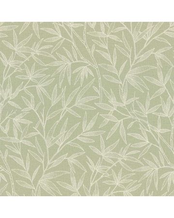 Papel pintado hojas blanco verde 028gEDE