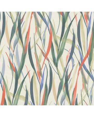 Papel pintado hojas verde naranja azul 028gPAR
