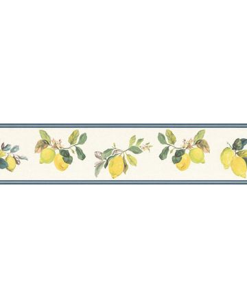 Cenefa papel pintado blanca limones 029gGAR