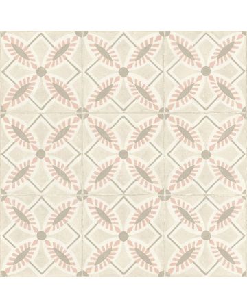 Papel pintado azulejo hidráulico gris rosa marrón 029gLIS