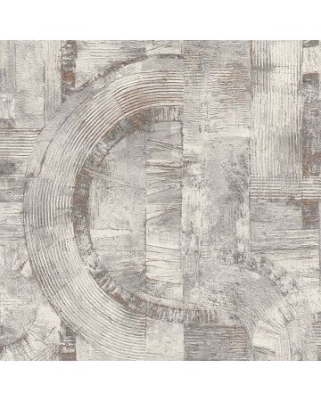 Papel pintado círculos yeso gris 029gMAN
