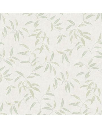 Papel pintado plantas verde blanco 029gOGN