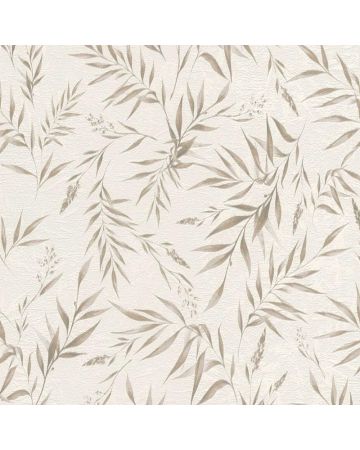 Papel pintado hojas beige blanco 030gSER