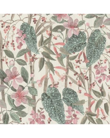 Papel pintado flores hojas 031gMAD