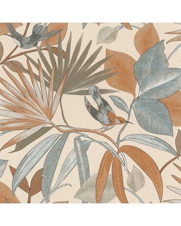 Papel pintado hojas pájaros 032gSIN