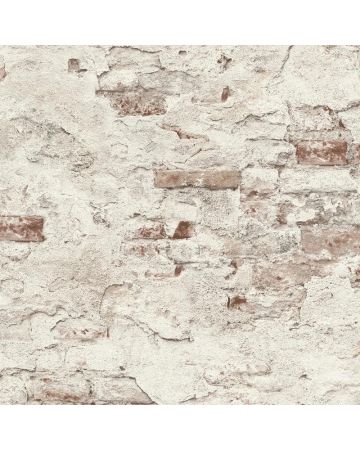 Papel pintado ladrillos marrón blanco 033gLOF3