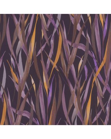 Papel pintado hojas lila marrón naranja negro 033gPAR