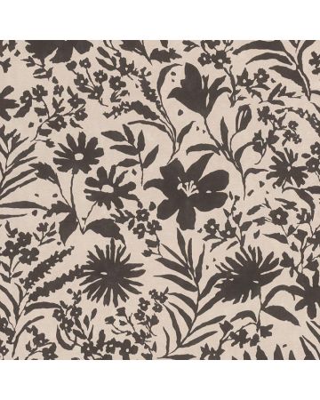 Papel pintado flores negro beige 035gPAR