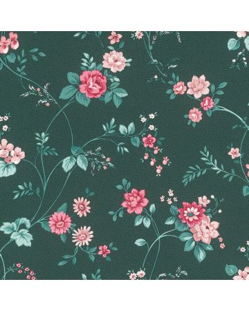 Papel pintado verde flores 036gGAR