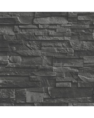 Papel pintado ladrillos gris negro 036gLOF3