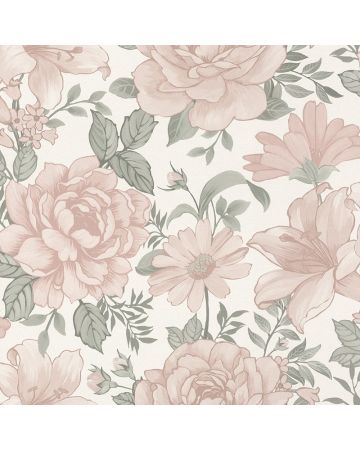 Papel pintado flores rosas 037gDRE