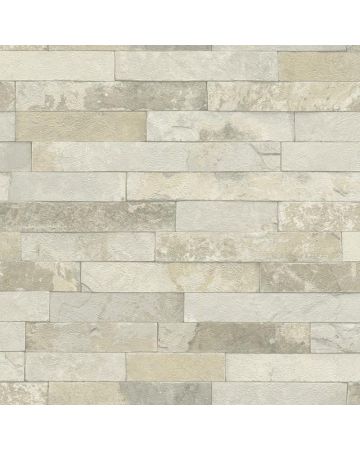 Papel pintado ladrillos beige crudo gris 037gLOF3
