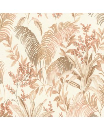Papel pintado plantas beige blanco 040gBEL
