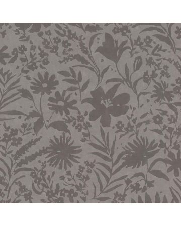 Papel pintado flores negro gris 041gPAR