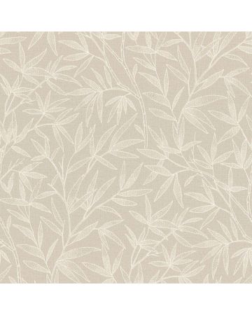 Papel pintado hojas blanco beige 042gEDE