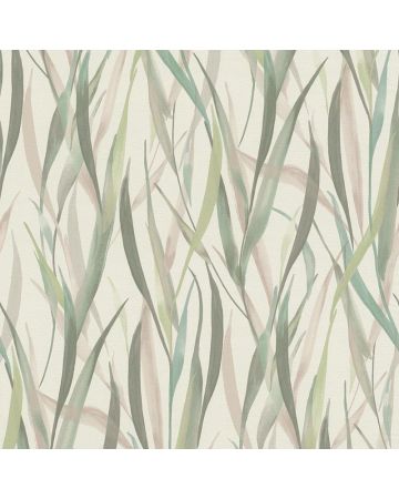 Papel pintado hojas verde gris crudo 044gPAR