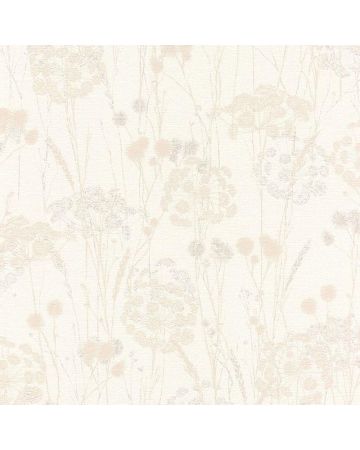 Papel pintado plantas beige blanco 044gSER