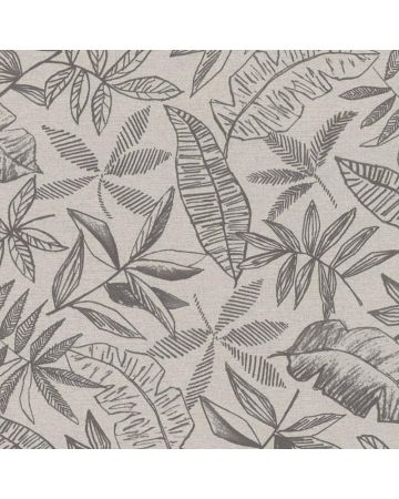 Papel pintado hojas gris 045gBOT