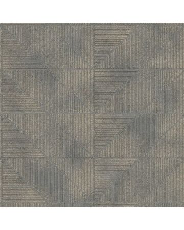 Papel pintado geométrico gris dorado 048gCHI