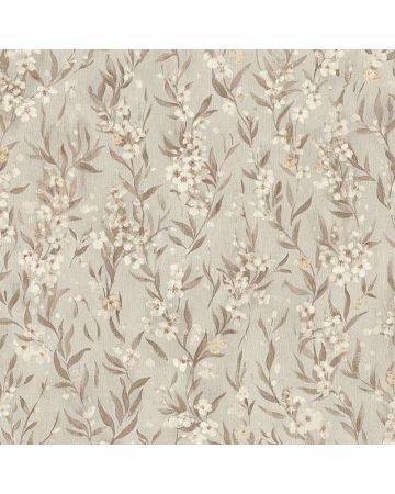 Papel pintado flores blanco beige gris 048gSAK