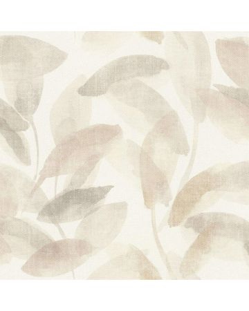 Papel pintado hojas gris beige blanco 052gEDE