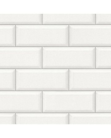 Papel pintado baldosas azulejos blanco 055gUTI